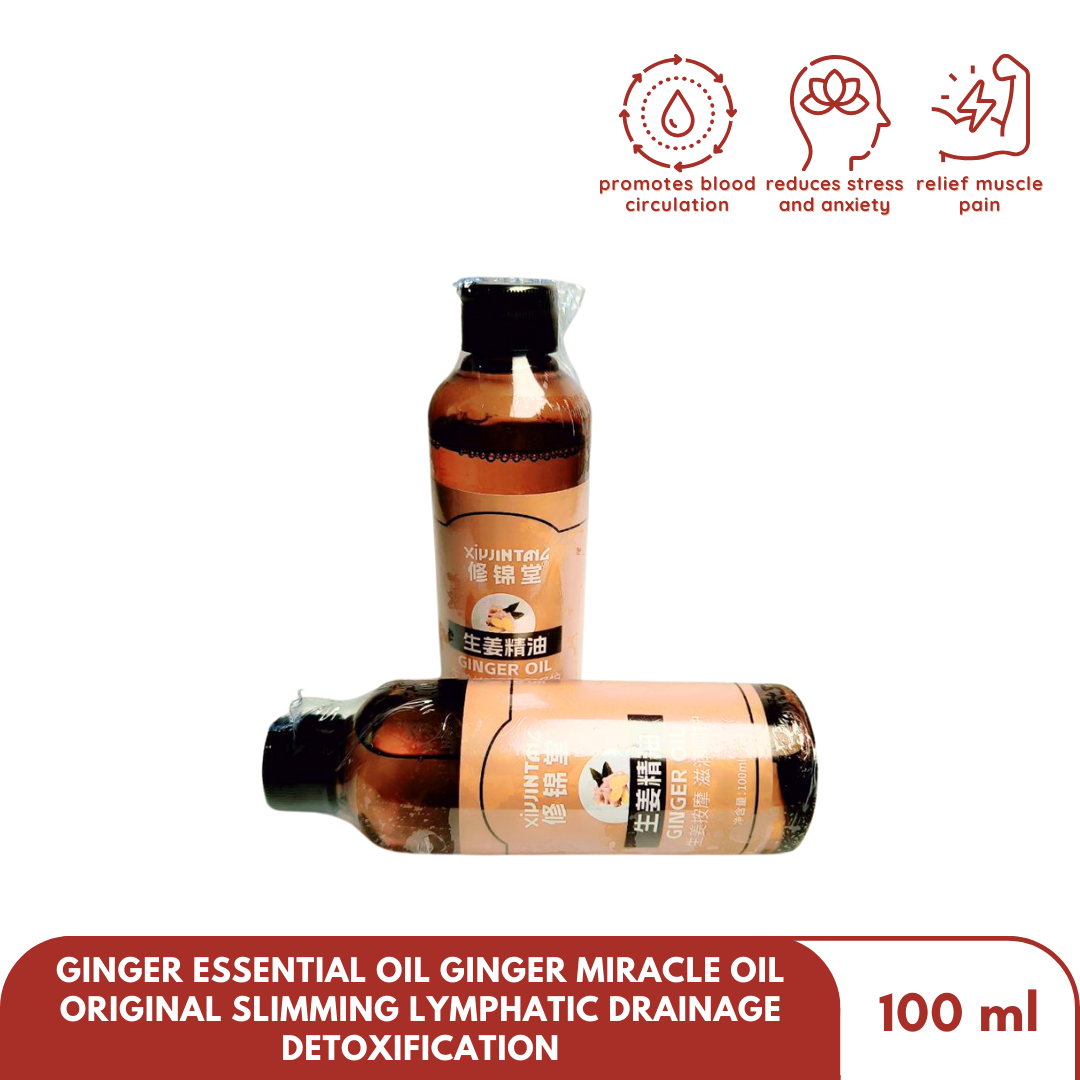 100ML Ginger Essential Oil Ginger miracle oil original Slimming Lymphatic Drainage Detoxification