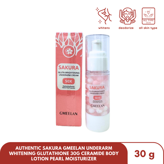 Authentic Sakura GMEELAN Underarm Whitening Glutathione 30g Ceramide Body Lotion Pearl Moisturizer