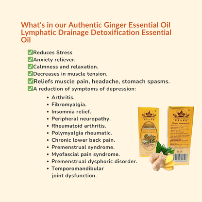 Authentic Ginger Essential Oil Lymphatic Drainage Detoxification Essential Oil